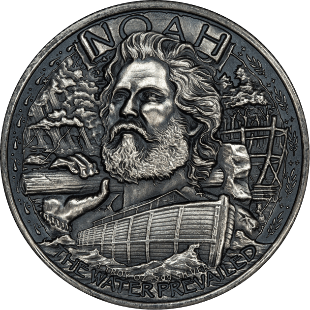 Noah's Ark 1 oz Silver Round - Antique Finish (.999 Pure)