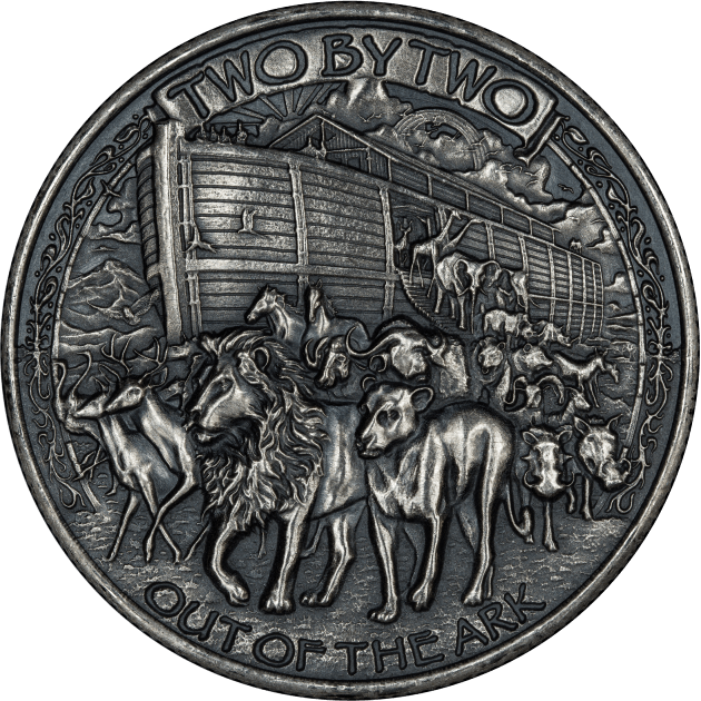 Noah's Ark 1 oz Silver Round - Antique Finish (.999 Pure)