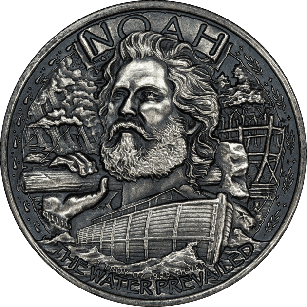 Noah's Ark 1 oz Silver Round - Antique Finish (.999 Pure)