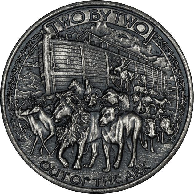 Noah's Ark 1 oz Silver Round - Antique Finish (.999 Pure)